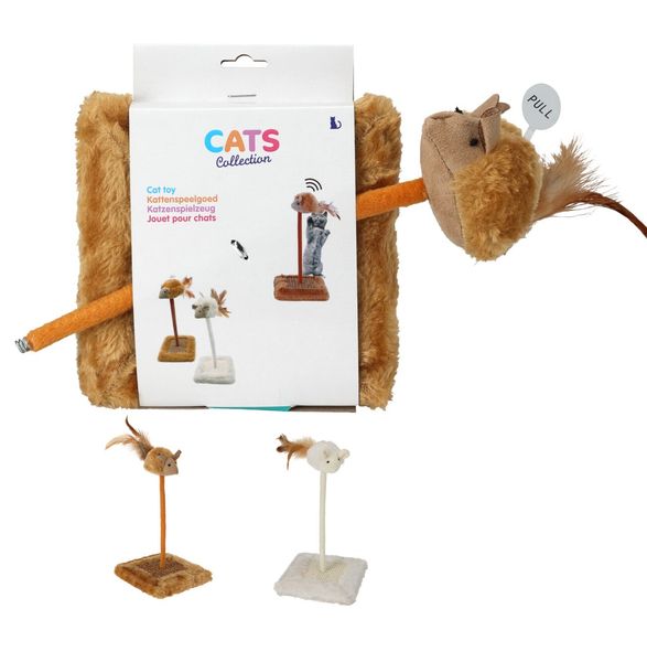 Katteleke Stativ 25cm | Brun / Hvit