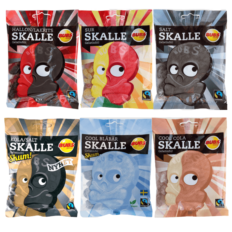 Bubs Hodeskaller 90g | Flere smaker