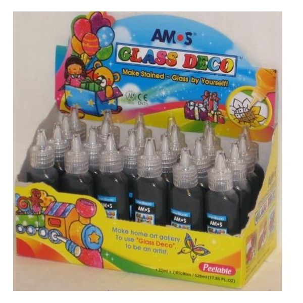Amos Glassmaling Sort 22ml