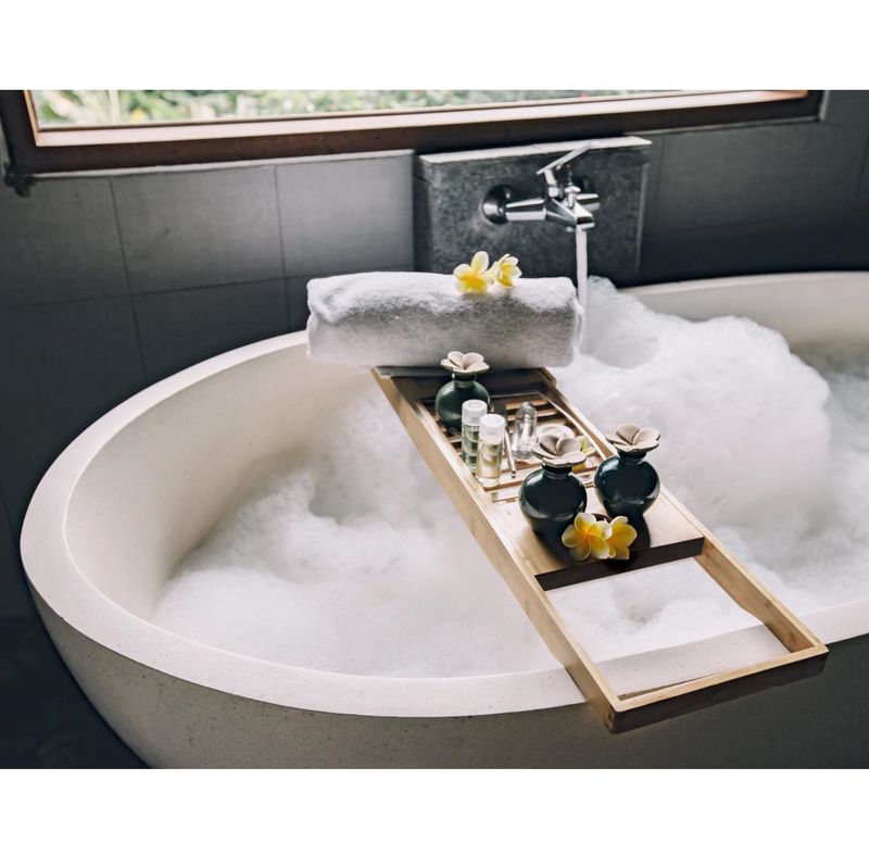 Bambus Badekarbrett- Justerbart fra 50-92 cm | Stødig 