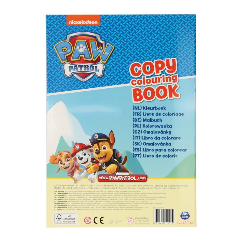 Paw Patrol fargeleggingsbok med klistremerker | A4