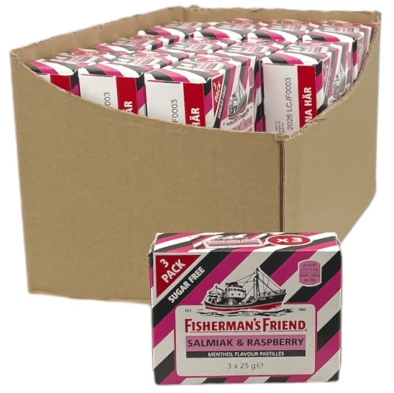 Fisherman's Friend Salmiak & Raspberry 24x3pk (72stk) | Storpakk