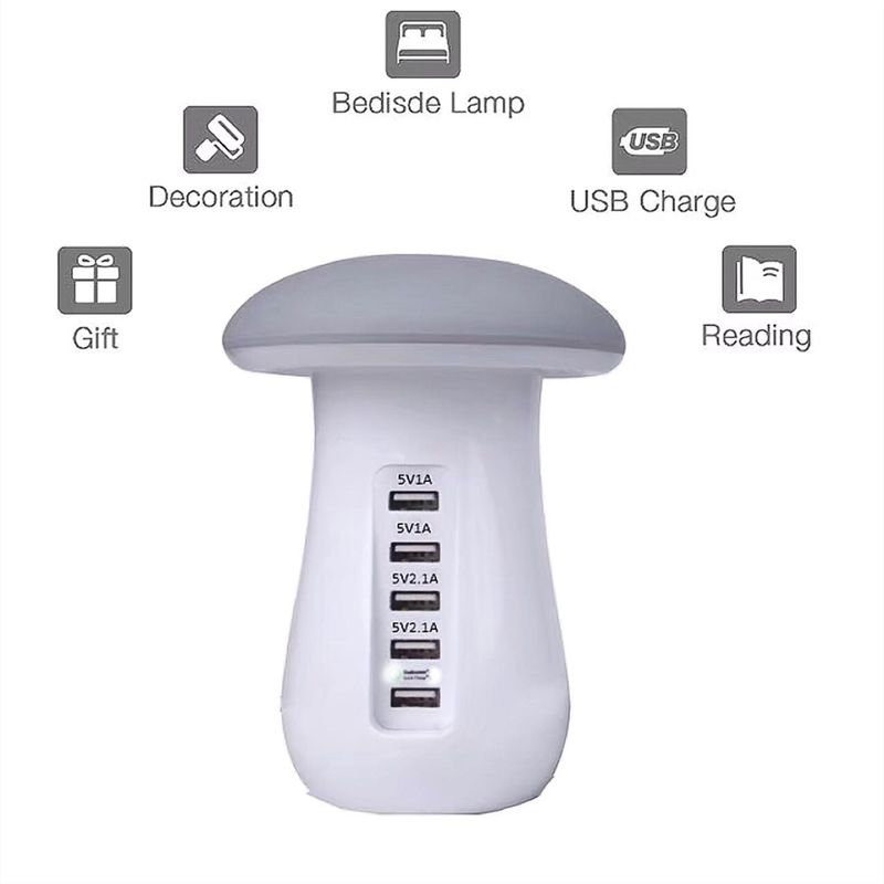 USB Familielader/multilader Med Lys