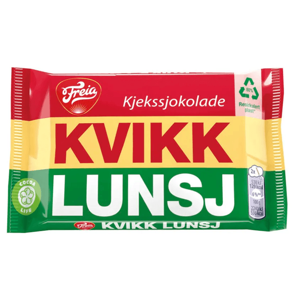 Kvikk Lunsj 47g | Norsk turklassiker med sjokolade og kjeks