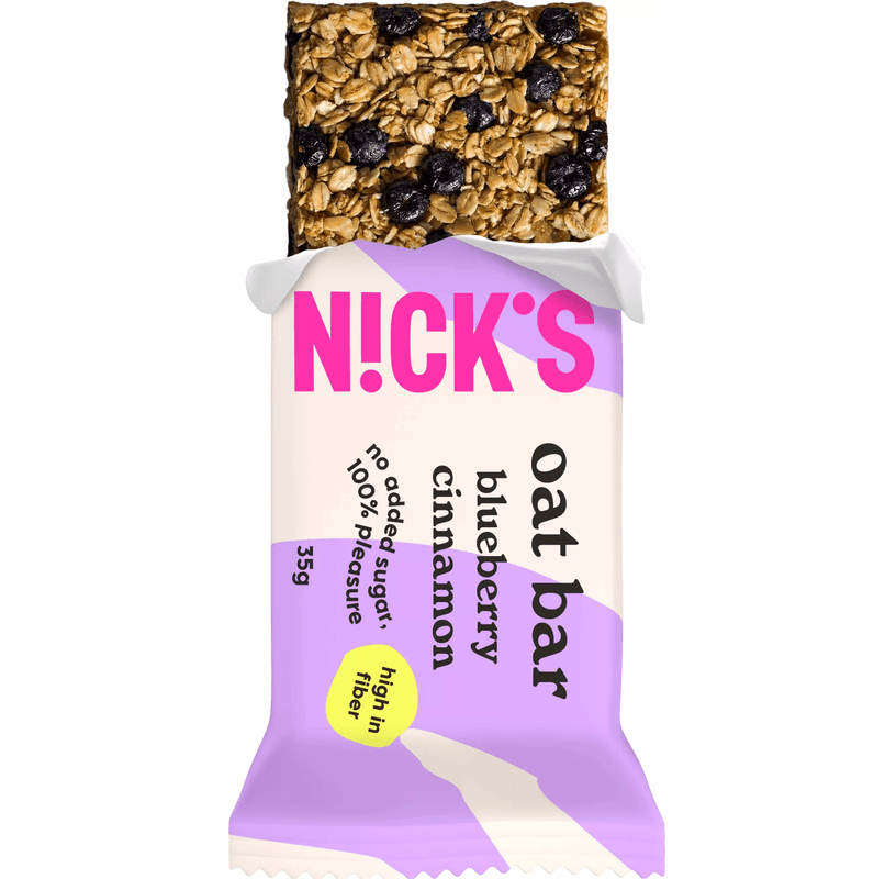 Nick's Oat Bar Blueberry Cinnamon 12x35g | Storpakk