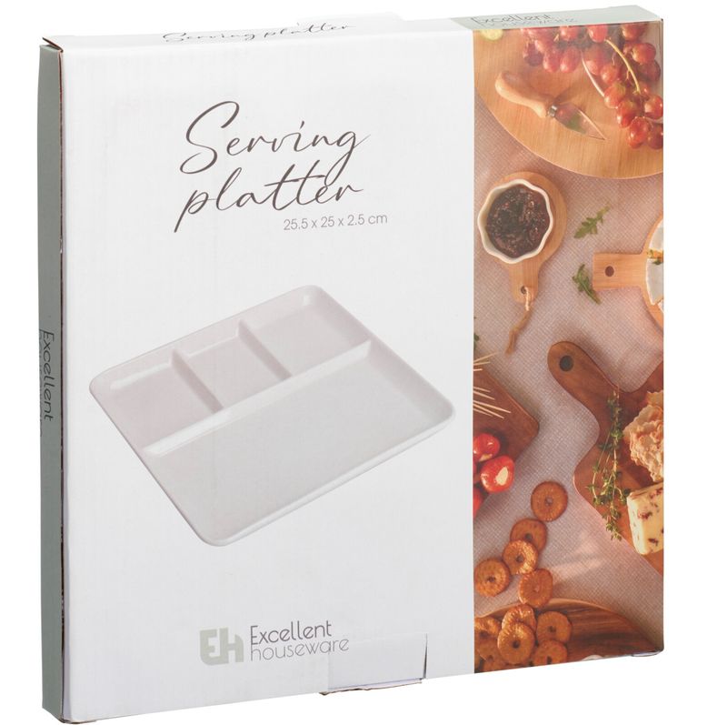 Snackfat i Porselen 25cm | Siaki | Elegant Serveringsfat Hvit