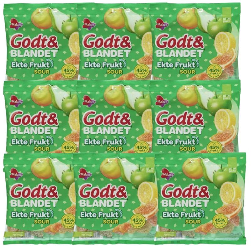Godt&Blandet Ekte Frukt Sour 10x140g | Storpakk