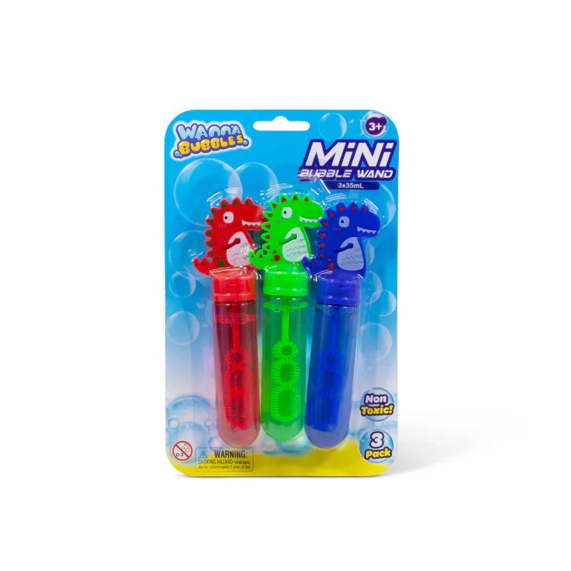 Dinosaur mini bubble wands 3pk | Såpeboblestaver