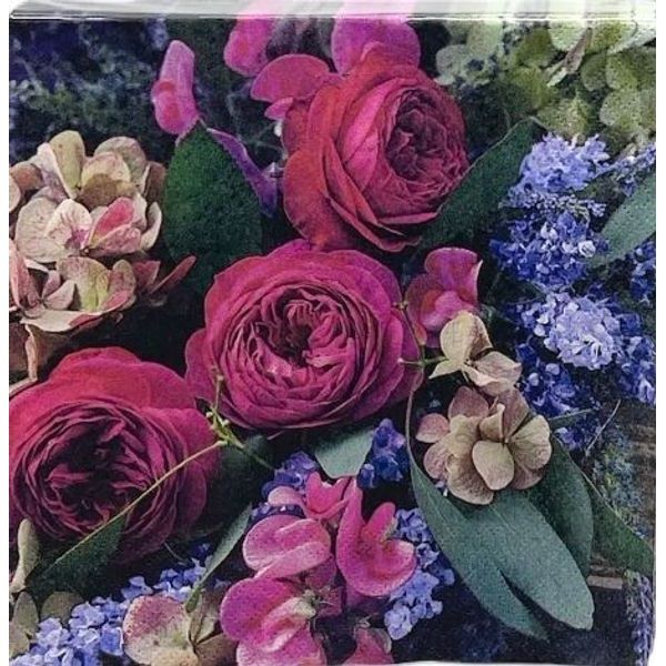 Serviett Lunsj Rosebukett 20stk