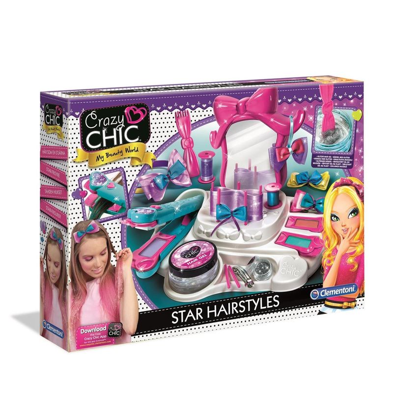 Clementoni Crazy Chic Star Hairstyles - Hårkritt og glitter