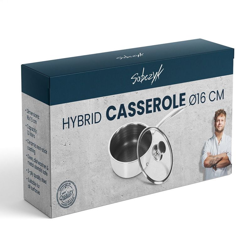 Sobczyk - Hybrid Kasserolle med Lokk Ø16 cm | Non-stick & Ripesi
