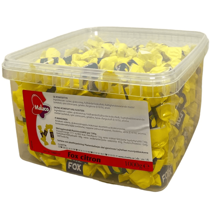 Fox Karameller 1kg | Storpakk med sitronsmak
