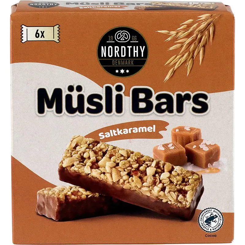 Nordthy Müsli Salt Karamell 150g | 6 x 25g | Energibar