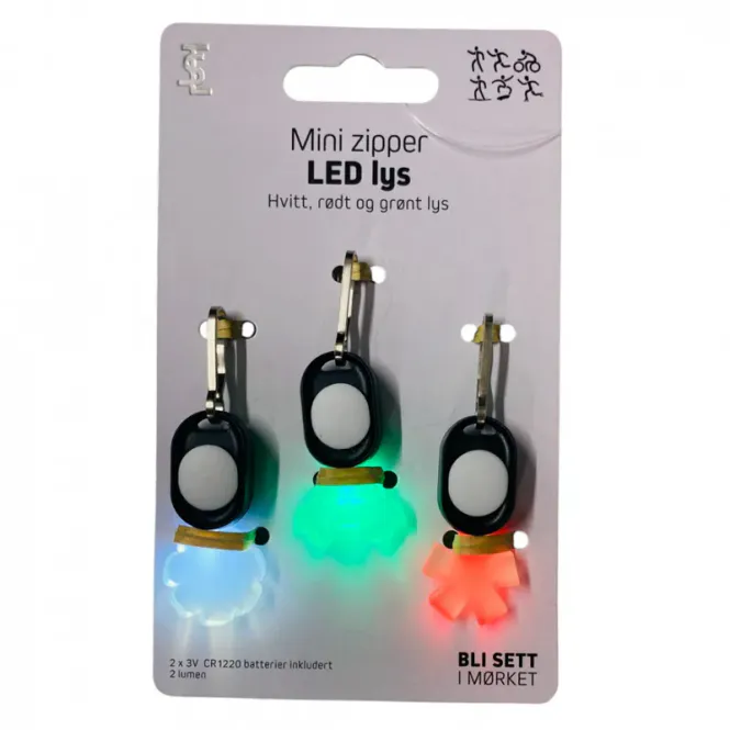 Hovedbilde LED-lys med klips 3pk | Bli sett i mørket | 3 farger
