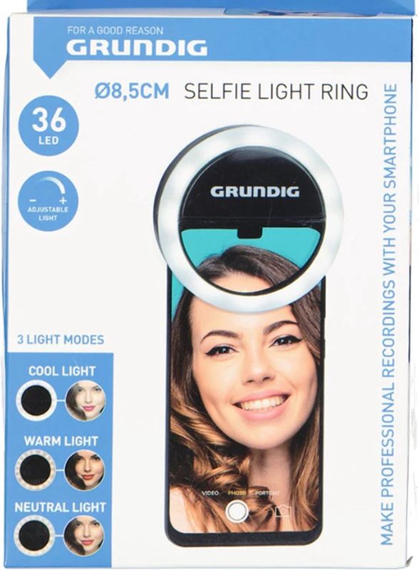 Grundig Selfie-Ringlys | 36 LED-lys med 3 Innstillinger 
