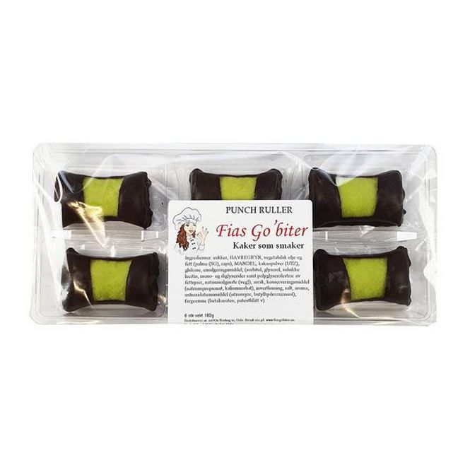 Hovedbilde Punchruller 6pk 180g | Fias Go'biter | Marsipan og sjokolade