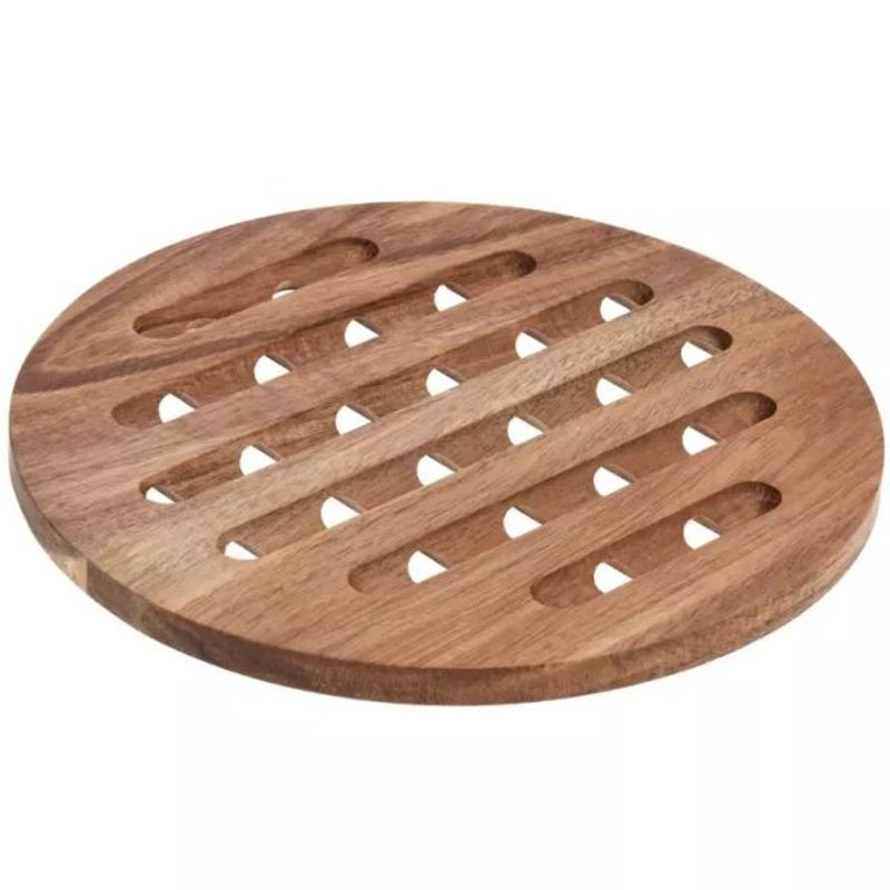 Gryteunderlag i akasietre | Rund eller firkantet | Naturlig og slitesterkt