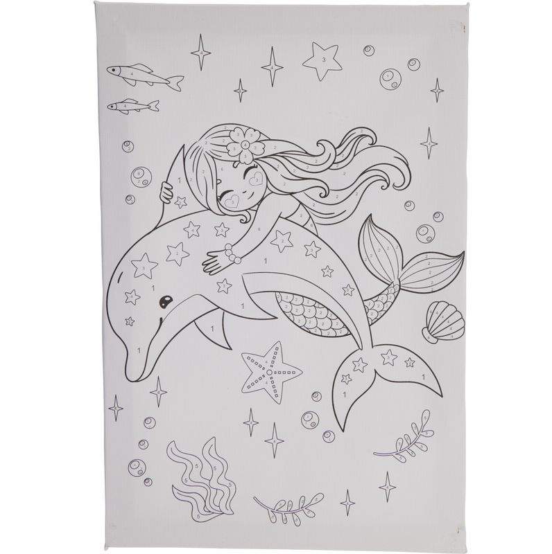 Canvas Malesett | Paint by Numbers for barn | 6 motiver | Komplett sett