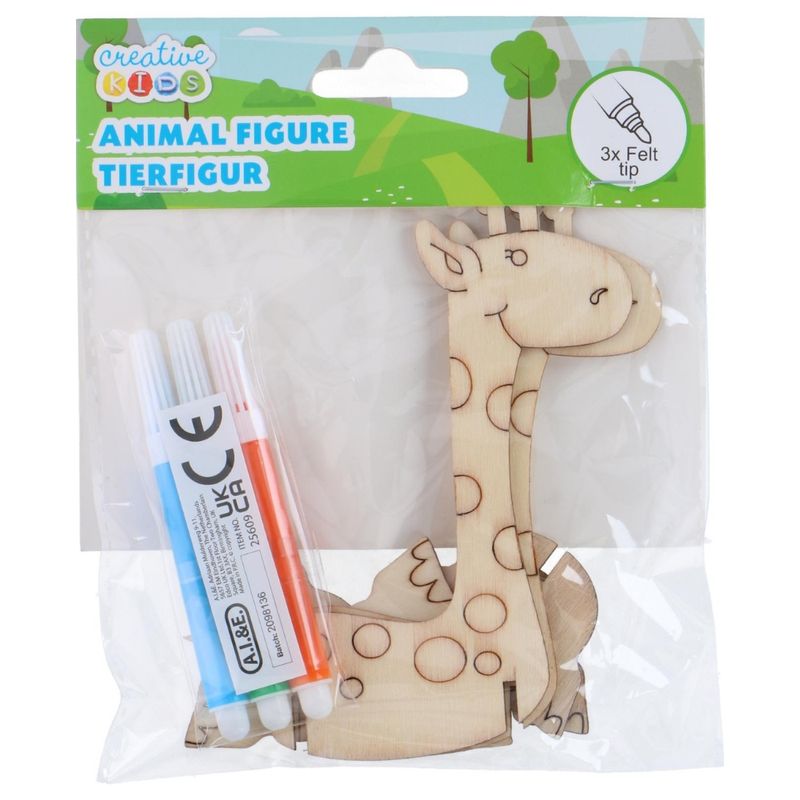 3D Dyrefigurer i Tre 2pk | Kreativt hobbysett | 6 ulike 