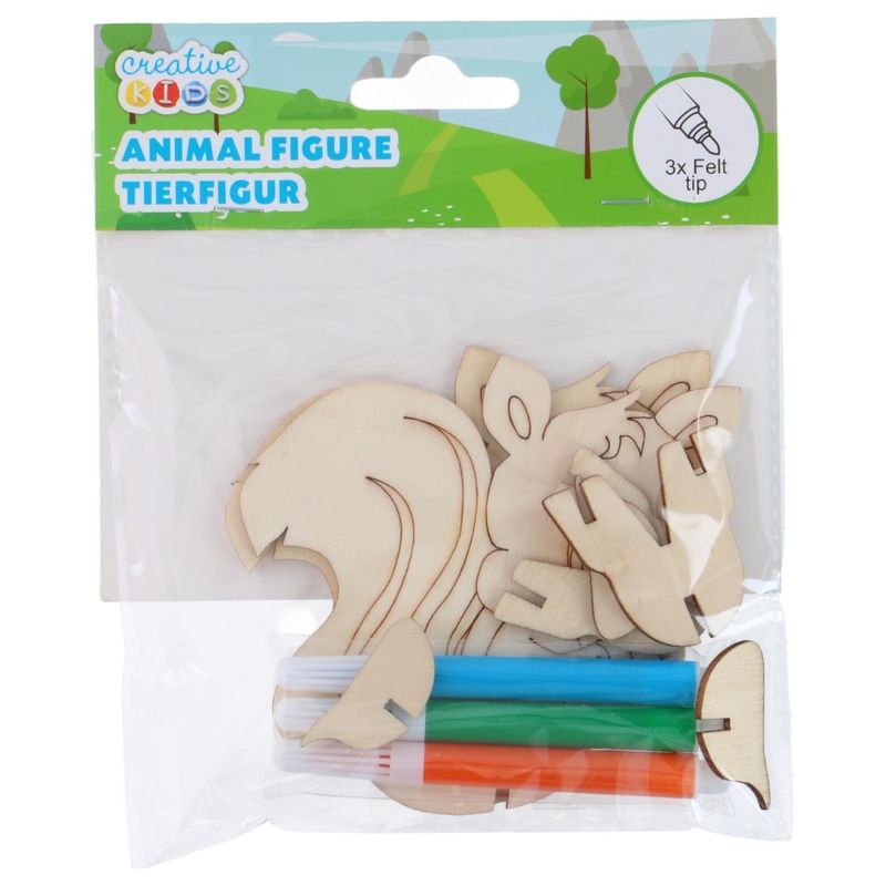 3D Dyrefigurer i Tre 2pk | Kreativt hobbysett | 6 ulike 