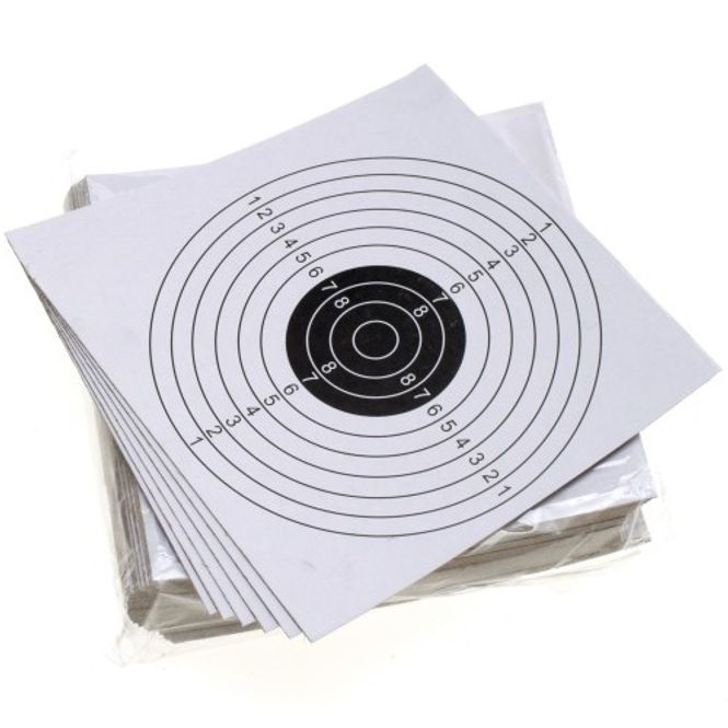 Hovedbilde Pappmåltavle med 10 ringer 50pk | For luftgevær | Briv
