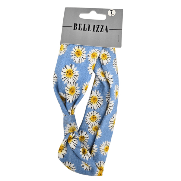 Belizza hårbånd smalt lyseblått med blomster